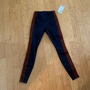 Athleta Navy and Brown Track Tux Tight